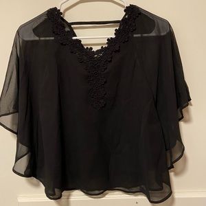 Black youth flow angle wing top!
